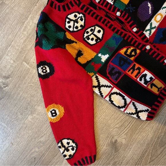 Signatures Northern Isles novelty game night Cardigan Sweater - Picture 4 of 6